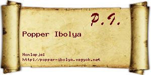 Popper Ibolya névjegykártya